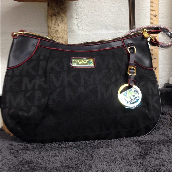 NWOT Michael Kors black cloth purse - Picture 1 of 10